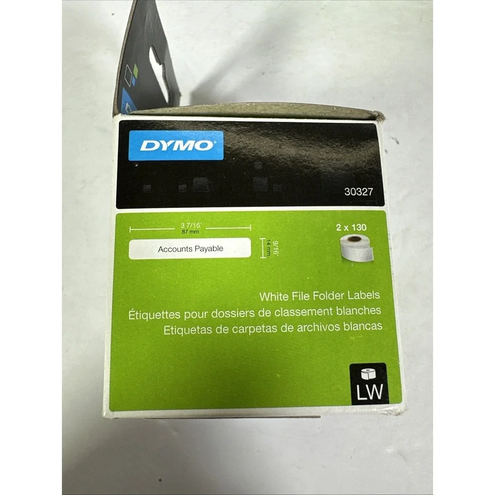 DYMO 30327 File Folder Labels White 9/16